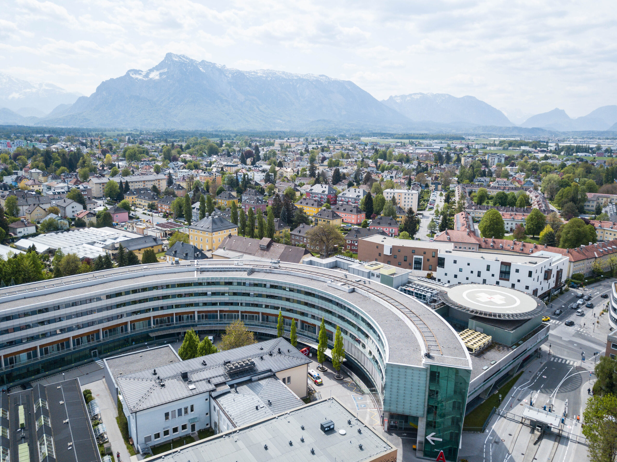 Luftaufnahme der Uniklinik Salzburg